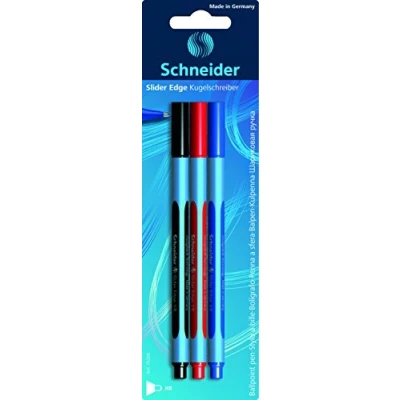 Afbeelding van Balpen Schneider Slider Edge assorti 3 stuks op blister
