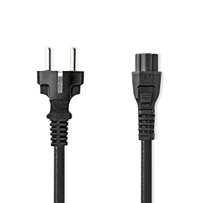 Image de Nedis Câble d&#039;alimentation CEE 7/7 (M) pour IEC 60320 C5 10 A 3 m rond noir
