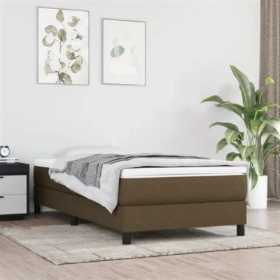 Image de vidaXL Cadre de lit sans matelas marron foncé 90x190 cm tissu3120479