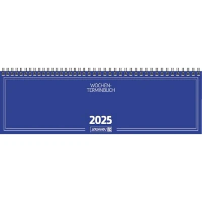 Afbeelding van BRUNNEN Horizontale agenda, model 774 (2025), 2 pagina&#039;s = 1 week, 326 x 102 mm, 112 pagina&#039;s, kartonnen omslag, blauw