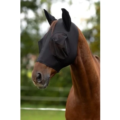 Afbeelding van Covalliero FinoStretch Masque anti mouches avec fermeture éclair Noir Taille : WB