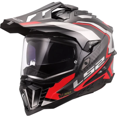 Afbeelding van LS2 Helm Explorer Frontier Carbon zwart / rood Maat L