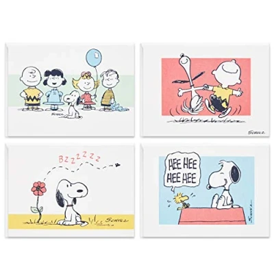 Afbeelding van Hallmark Peanuts 70e verjaardag blanco kaarten assortiment (40 met enveloppen)