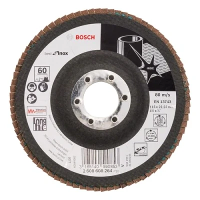 Afbeelding van Bosch Lamellenschuurschijf Best for Inox 115 mm, 22,23, 60