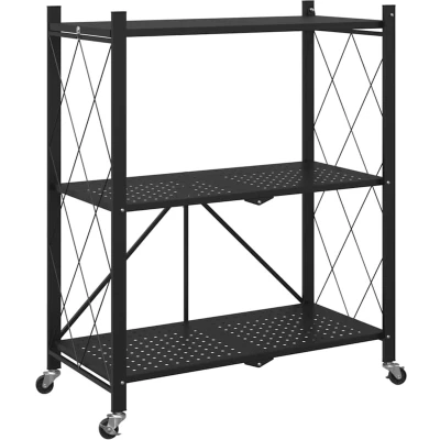 Afbeelding van Opbergrek op wielen 71x34x88 cm staal zwart