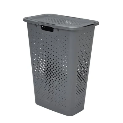 Afbeelding van Wasmand Rattan Ruit Antraciet 40 lL
