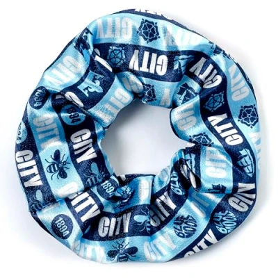 Afbeelding van The Carat Shop Manchester City Voetbal Club Haar Scrunchie Haarelastiek