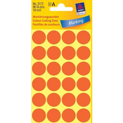 Afbeelding van Huismerk Avery 3172 Ronde Etiket 18mm Licht Rood