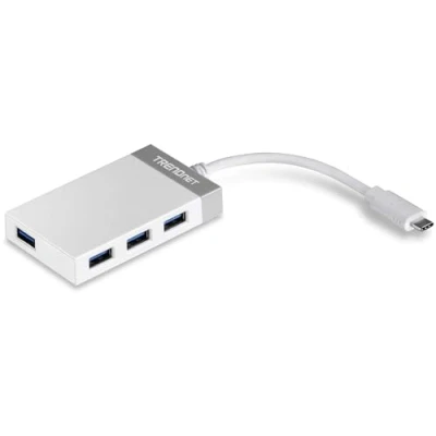 Afbeelding van TrendNet TUC H4E USB combi hub 4 poorten Grijs