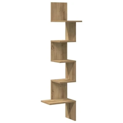 Afbeelding van vidaXL Hoekwandschap 32x32x127,5 cm bewerkt hout artisanaal eiken