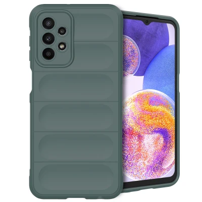 Afbeelding van iMoshion Hoesje Siliconen Geschikt voor Samsung Galaxy A23 (5G) EasyGrip Backcover Donkergroen