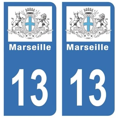 Afbeelding van HADEXIA Stickers kentekenplaat auto 13 Blason Marseille