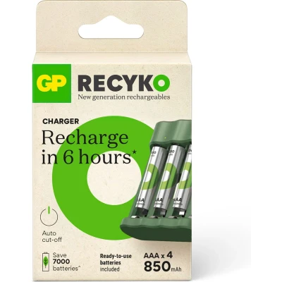 Afbeelding van GP ReCyko Batterijlader (USB) B421 4 slot incl. x AAA 850 mAh Oplaadbare batterijen Batterij oplader