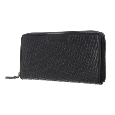 Afbeelding van bruno banani Leren Portemonnee Lavato Wallet with Flap Black Zwart
