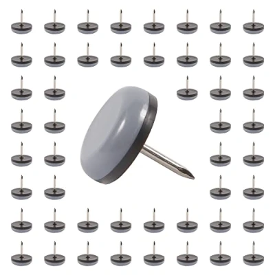 Afbeelding van SIMALA Meubelglijders, 50 stuks Teflon glijders. 19mm stoelglijders, eenvoudig aan te brengen meubelglijders 5 mm dik. Voor binnen en buiten