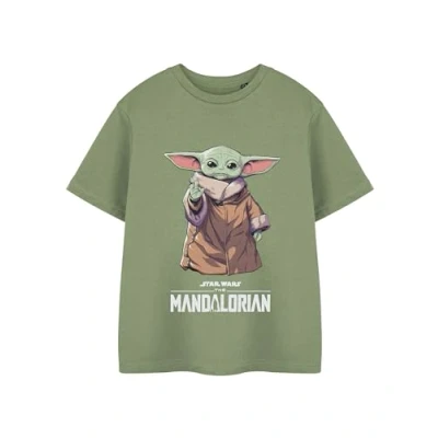 Afbeelding van Star Wars Grogu Jongens T shirt Groen Mandalorian Graphic met korte mouwen kinderkleding De bedrukte kindertop voor tieners Officieel gelicentieerd product,