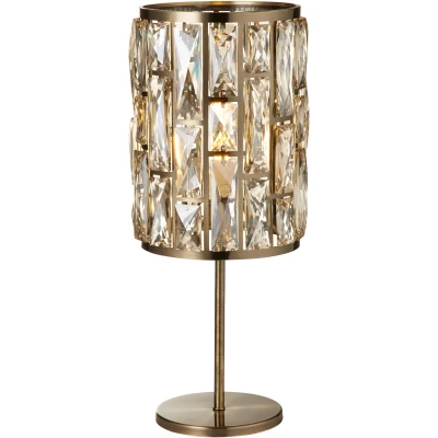 Afbeelding van Bijou tafellamp, messing, kristalglas