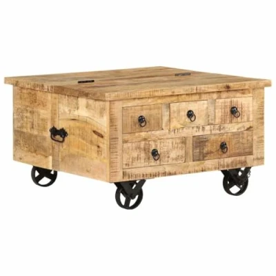 Image de vidaXL Table basse Bois de manguier brut 70 x 40 cm243979