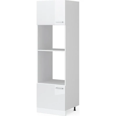 Afbeelding van Vicco Universele voorraadkast R Line, Wit Hoogglans/Wit, 60 cm met open vakken en deuren