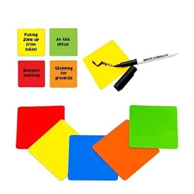 Afbeelding van Whiteboard Scrum Magneten met stift 75 stuks Mix 5 kleuren 7,5 x 7,5cm Post it notes voor Magneetbord en Koelkast