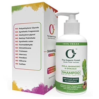 Afbeelding van Amla shampoo met Reetha en Shikakai sulfaat parabenenvrije ter controle van haaruitval, hydraterend, anti roos verrijkt kokos ricinusolie