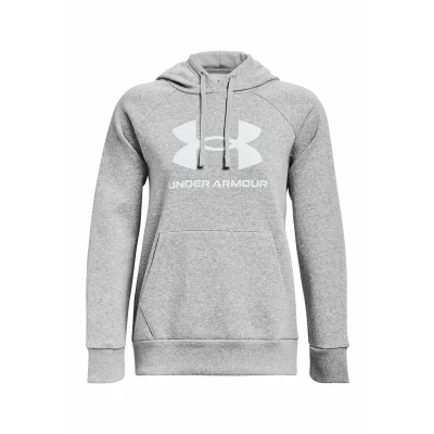 Afbeelding van Under Armour Rival BIG LOGO Hoodie, Dames, Maat: Large, Mod gray light heather