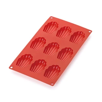 Afbeelding van Lékué Bakvorm Uit Silicone Voor 9 Madeleines Rood 7x4.7x1.7cm