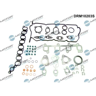 Afbeelding van DR.MOTOR AUTOMOTIVE DRM10203S Pakkingsset, cilinderkop Met ventieldekseldichting, klepseals, Zonder cilinderkoppakking, asdichtring krukas