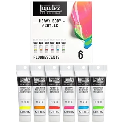 Afbeelding van Liquitex Professional Heavy Body acrylset, 6 x 59 ml, fluorescerend rood, ml (6 stuks), 354 stuks