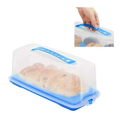 Afbeelding van Relaxdays taartdoos rechthoek taart bewaardoos cakedoos transportbox voor cake blauw