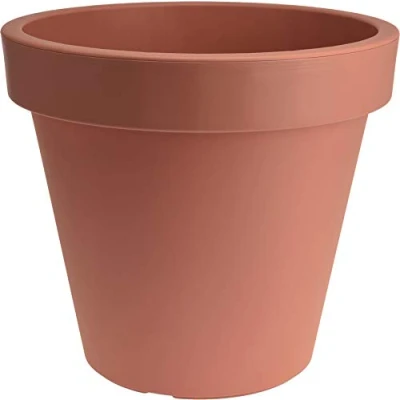Afbeelding van Spetebo XXL plantenbak terracotta Ø 58 cm plantenpot kunststof bloempot grote