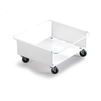 Afbeelding van Vuilnisemmertrolley met 4 zwenkwielen recyclingcontainer 90 l wit DURABLE