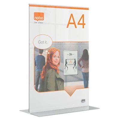 Afbeelding van Nobo Premium Plus acryl informatiebord, met voet, ft A4 Informatiebord
