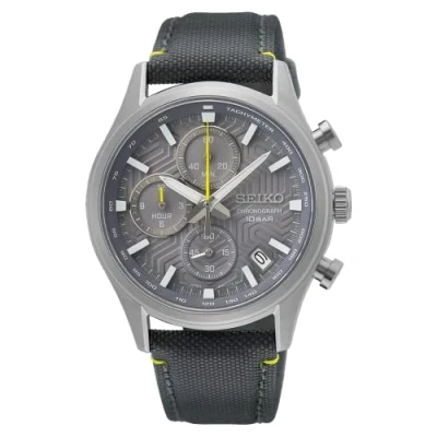 Afbeelding van Seiko Heren analoog kwartshorloge met nylon band SSB423P1 zwart armband, zwart., armband