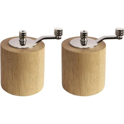 Afbeelding van Olympia peper en zoutmolen set licht hout 8,5cm