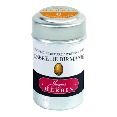 Afbeelding van J Herbin La Perle van de Enclusive inktpatronen voor vulpen, barnsteen, 6 stuks