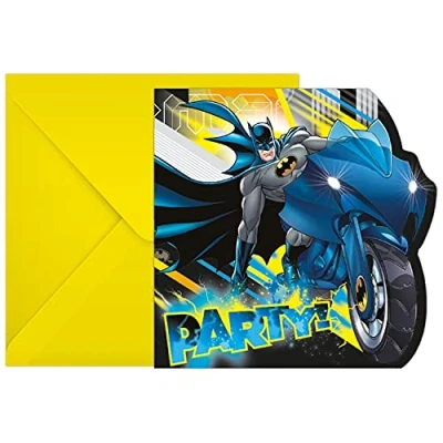Afbeelding van Procos 93358 FSC® Mix uitnodigingen en enveloppen Batman kinderverjaardag