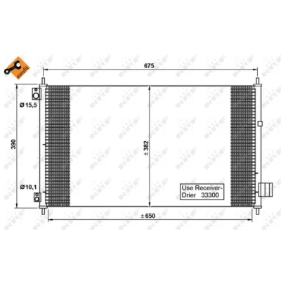 Afbeelding van NRF EASY FIT 35780 Condensor Airco Met afdichtring 15,5 10,1 Aluminium 650 HONDA: Accord 7 Limousine