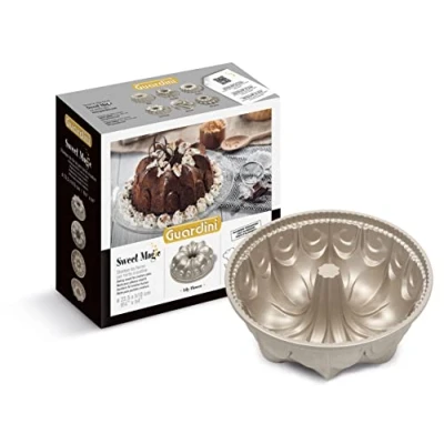 Afbeelding van Guardini Sweet Magic Tulband Bakvorm Cakeblik Taartvorm Cakevorm 23,5 cm Lily Flower Aluminium Champagne