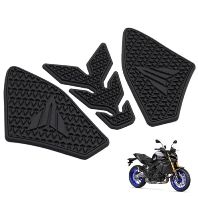 Afbeelding van Motorfiets tankbeschermer compatibel met Yamaha MT 09 MT09 2021 2022 2023 antislip zijbeschermpads voor brandstoftank (zwart)