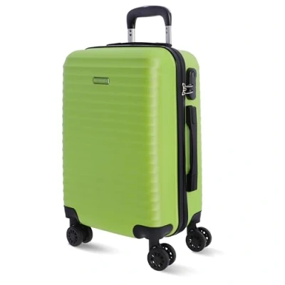 Afbeelding van DON ALGODON Cabinekoffer 55 x 40 20 cm Reiskoffer Ryannair robuuste Duurzame vliegtuigbagagetrolley met 4 360 wielen en Iris hangslot, Groen,