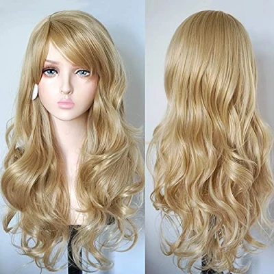 Afbeelding van YEESHEDO 55,9 cm lang, golvend haar voor dames en meisjes, cosplay kostuum, party, blond, blond