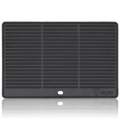 Afbeelding van BBQ Toro Gietijzeren bakplaat, 48,5 x 40 cm, omkeerbare plaat, aan beide zijden bruikbaar, rechthoekig, universeel en massief, grillplaat voor houtskool gas, accessoires