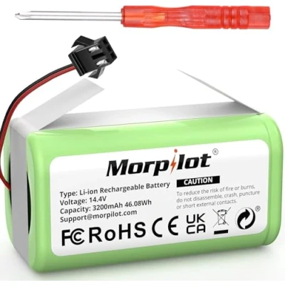 Afbeelding van 3200mAh Li Ion reservebatterij compatibel met Conga Excellence 990 950 1090 1790 1990, DEEBOT N79S N79 DN622, Eufy RoboVac 11 11S 30 30C 12 35C, IKOHS NETBOT S14 S155C Inhoud: