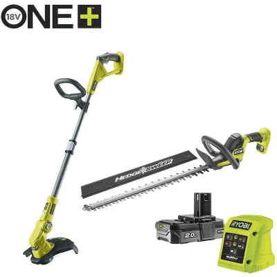 Afbeelding van RYOBI RY18LT18HTA 120 18V ONE+ accu machineset 2 delig (1x 2.0Ah en lader) 5133005619