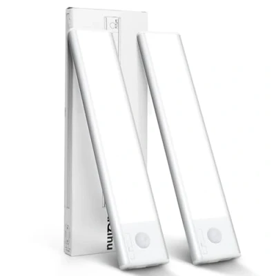 Afbeelding van AiQInu Kastlamp met 66 leds, bewegingsmelder, USB oplaadbaar, 20 cm, dimbaar, magneetstrip voor keuken, trap, hal