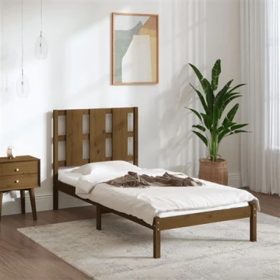 Afbeelding van vidaXL Bedframe massief grenenhout honingbruin 100x200 cm
