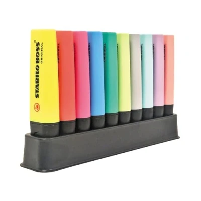 Afbeelding van STABILO Boss Original Markeerstiften, 5 fluorescerende kleuren + pastelkleuren, 10 stuks