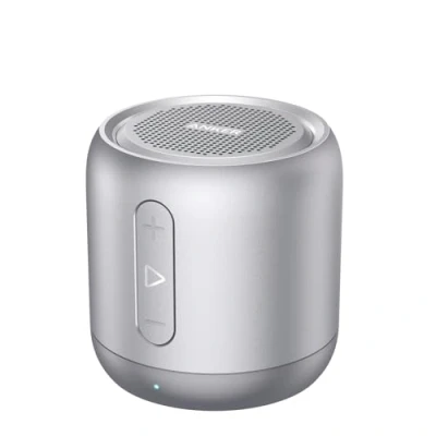 Afbeelding van Anker Soundcore Mini bluetooth luidspreker, compacte luidspreker met 15 uur speeltijd, fantastisch geluid, 20 m bereik, FM radio en intensieve bas (zilver)