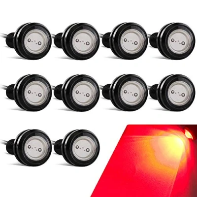 Afbeelding van 10pcs Haute Puissance 23mm 9w Oeil D&#039;aigle Led Pour Voiture Lumière Diurne Course Moto DRL Feux de Position (Rouge)